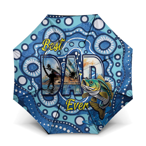 Australia Father's Day Umbrella Aussie Fishing Best Dad Ever Aboriginal Pattern