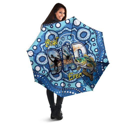Australia Father's Day Umbrella Aussie Fishing Best Dad Ever Aboriginal Pattern