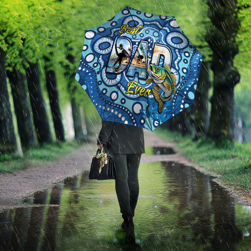 Australia Father's Day Umbrella Aussie Fishing Best Dad Ever Aboriginal Pattern