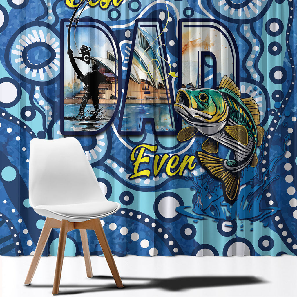 Australia Father's Day Window Curtain Aussie Fishing Best Dad Ever Aboriginal Pattern