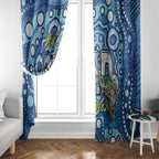 Australia Father's Day Window Curtain Aussie Fishing Best Dad Ever Aboriginal Pattern