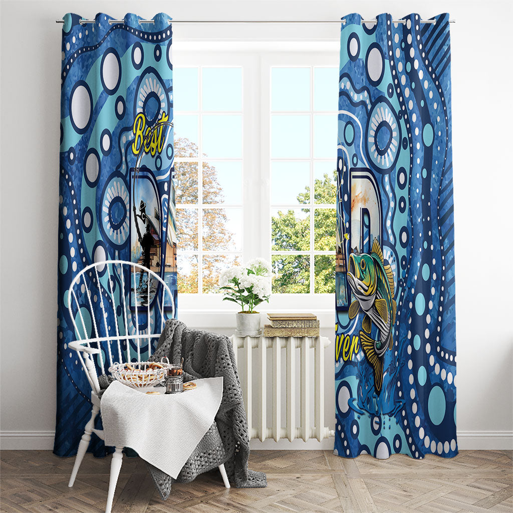 Australia Father's Day Window Curtain Aussie Fishing Best Dad Ever Aboriginal Pattern
