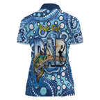 Personalised Australia Father's Day Women Polo Shirt Aussie Fishing Best Dad Ever Aboriginal Pattern