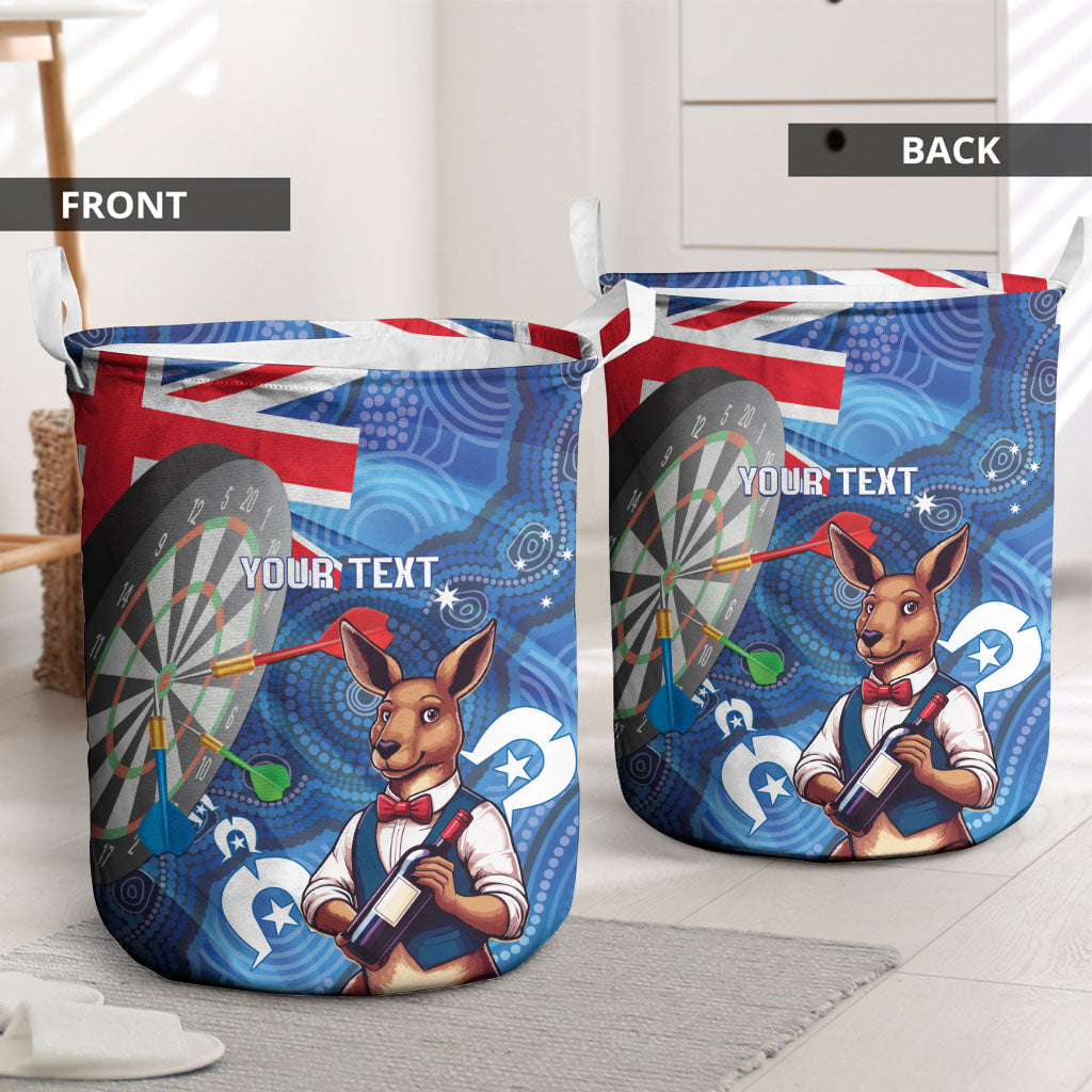 Darts NAIDOC Week 2026 Personalised Laundry Basket Australia Flag Kangaroo Dhari Aboriginal Art