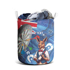 Darts NAIDOC Week 2026 Personalised Laundry Basket Australia Flag Kangaroo Dhari Aboriginal Art