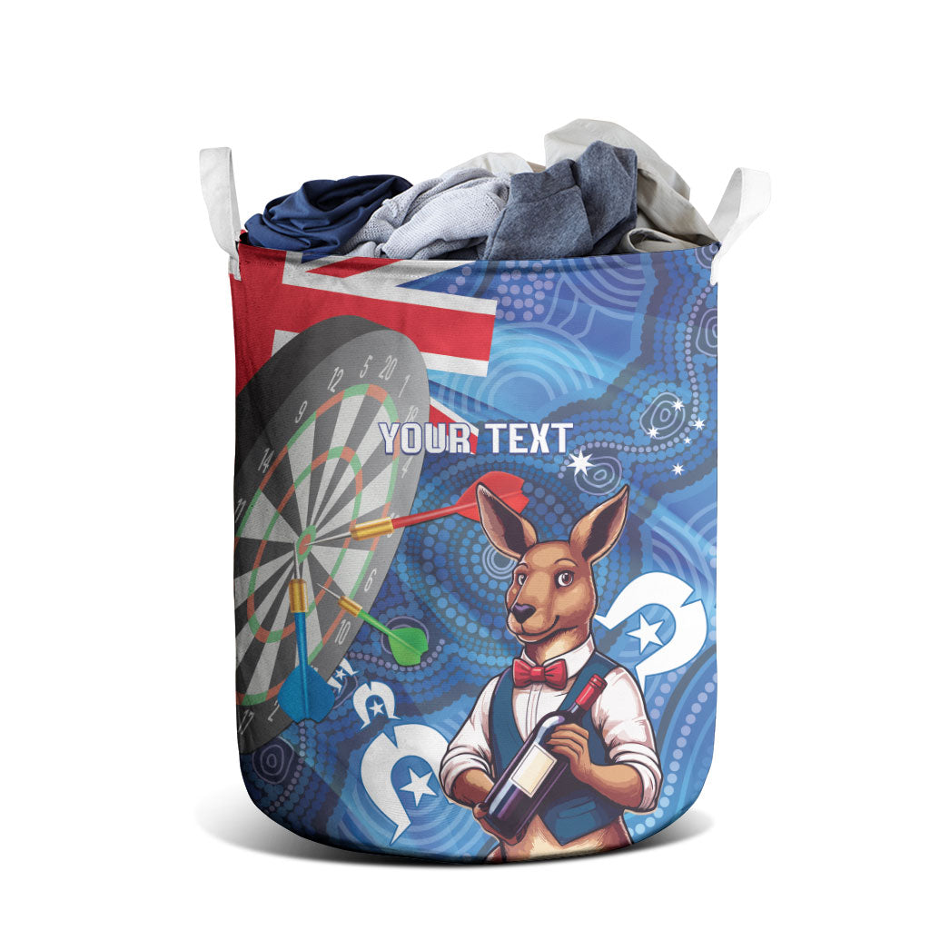 Darts NAIDOC Week 2026 Personalised Laundry Basket Australia Flag Kangaroo Dhari Aboriginal Art