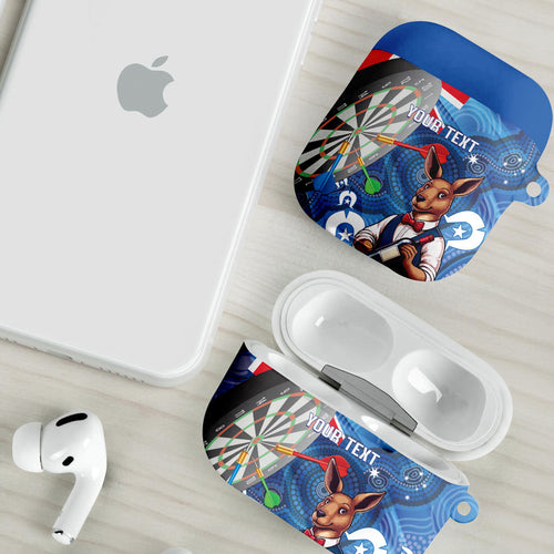 Darts NAIDOC Week 2026 Personalised AirPods Case Australia Flag Kangaroo Dhari Aboriginal Art