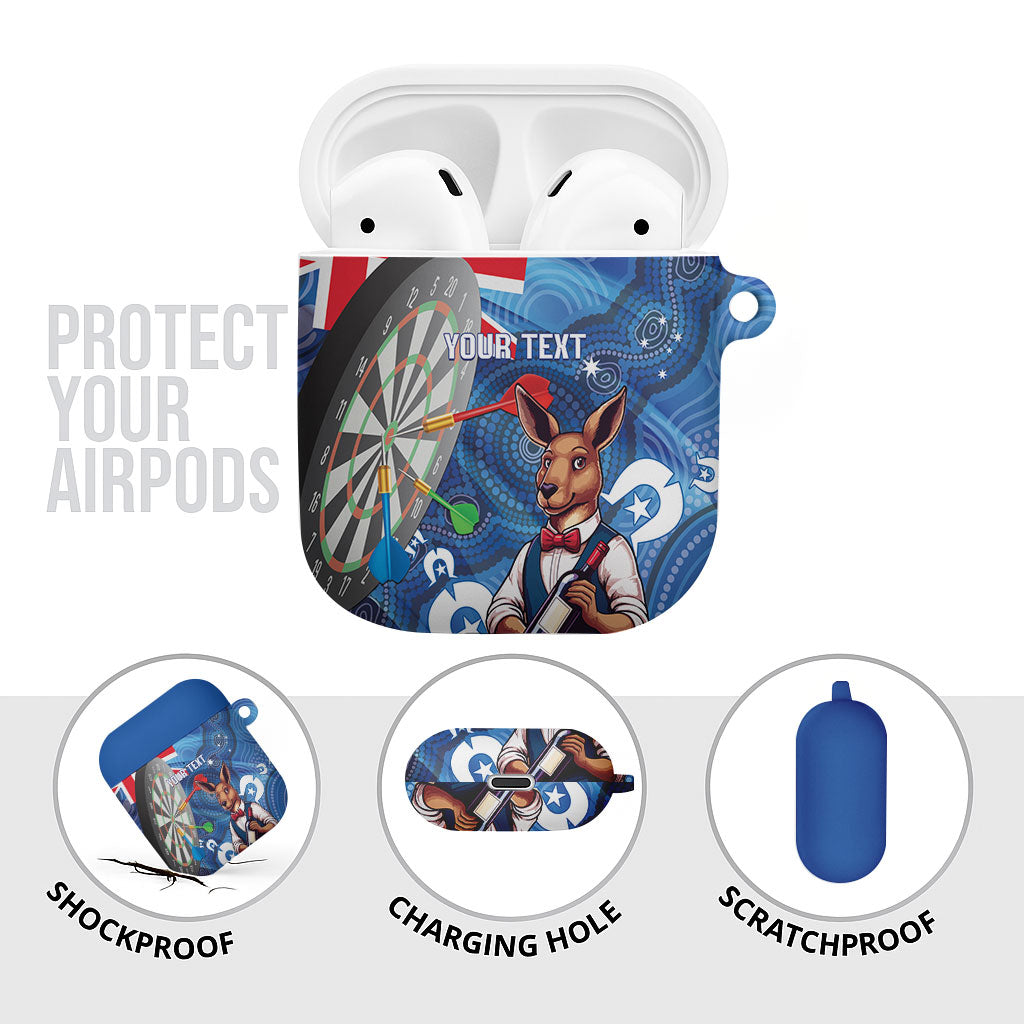 Darts NAIDOC Week 2026 Personalised AirPods Case Australia Flag Kangaroo Dhari Aboriginal Art