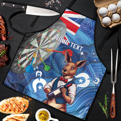 Darts NAIDOC Week 2026 Personalised Apron Australia Flag Kangaroo Dhari Aboriginal Art