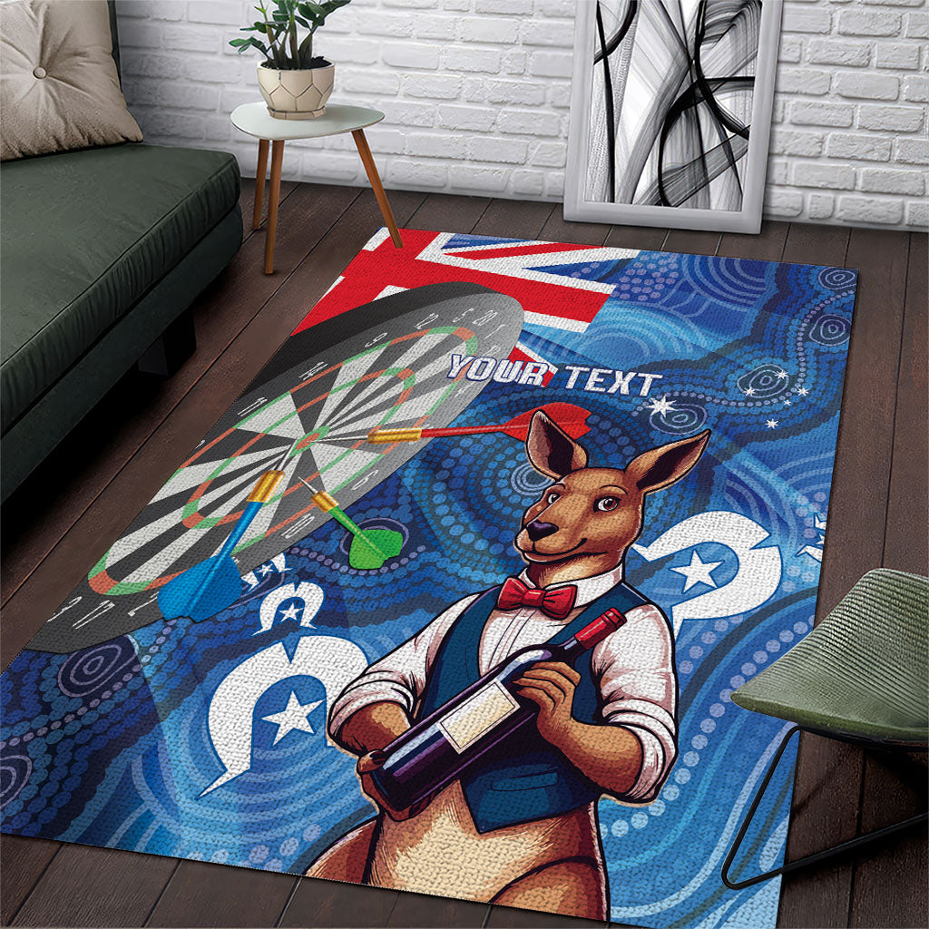 Darts NAIDOC Week 2026 Personalised Area Rug Australia Flag Kangaroo Dhari Aboriginal Art