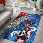 Darts NAIDOC Week 2026 Personalised Area Rug Australia Flag Kangaroo Dhari Aboriginal Art
