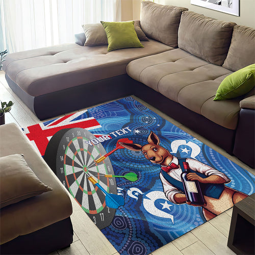 Darts NAIDOC Week 2026 Personalised Area Rug Australia Flag Kangaroo Dhari Aboriginal Art