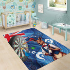 Darts NAIDOC Week 2026 Personalised Area Rug Australia Flag Kangaroo Dhari Aboriginal Art