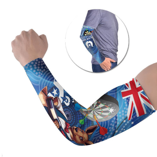 Darts NAIDOC Week 2026 Personalised Arm Sleeves Australia Flag Kangaroo Dhari Aboriginal Art