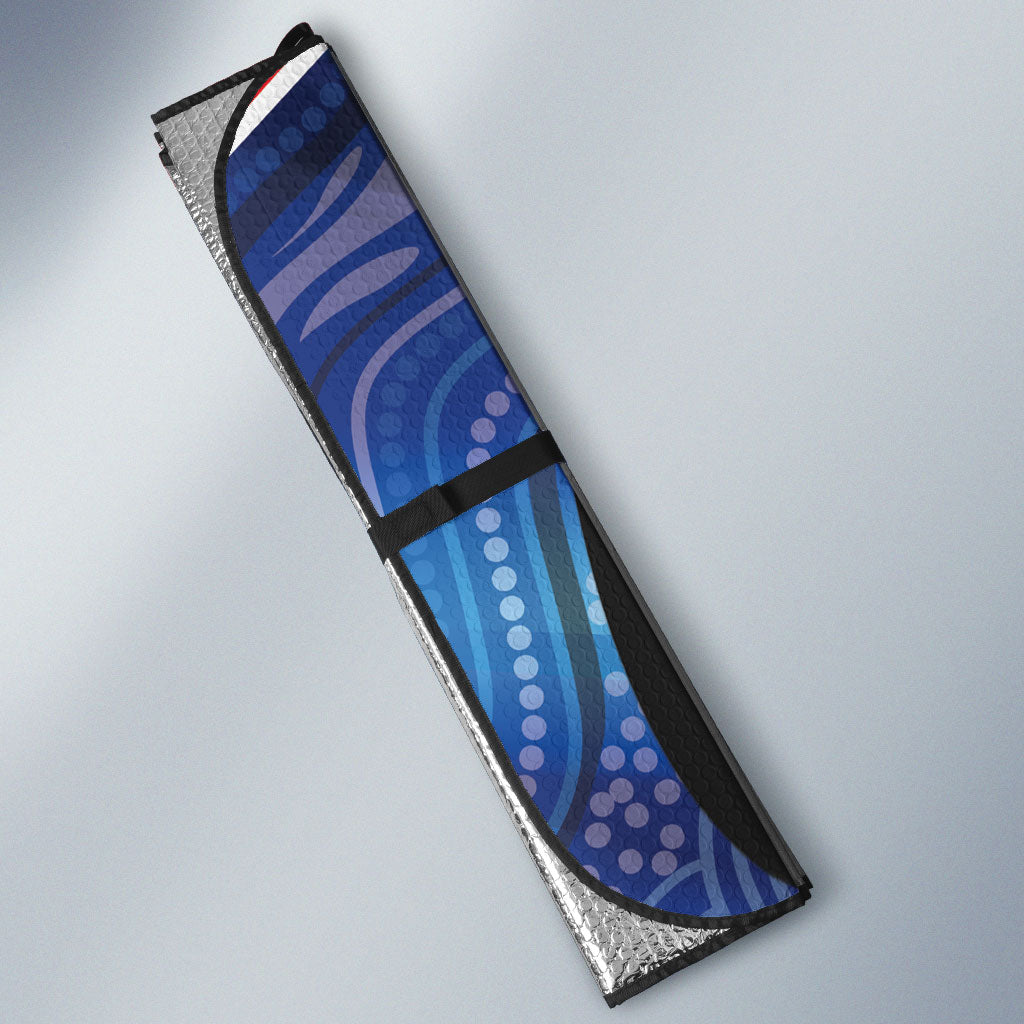 Darts NAIDOC Week 2026 Personalised Auto Sun Shade Australia Flag Kangaroo Dhari Aboriginal Art