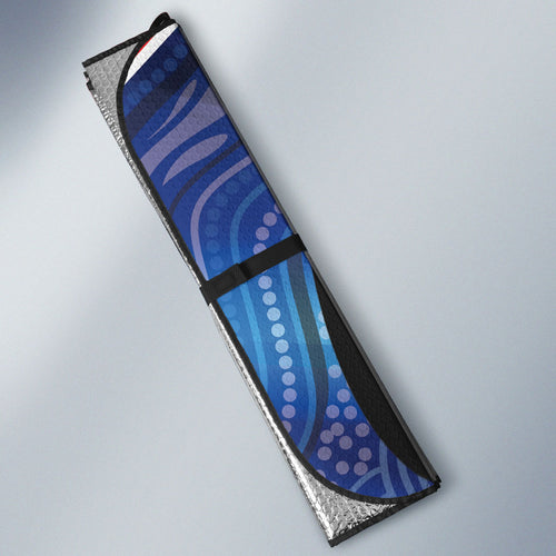 Darts NAIDOC Week 2026 Personalised Auto Sun Shade Australia Flag Kangaroo Dhari Aboriginal Art