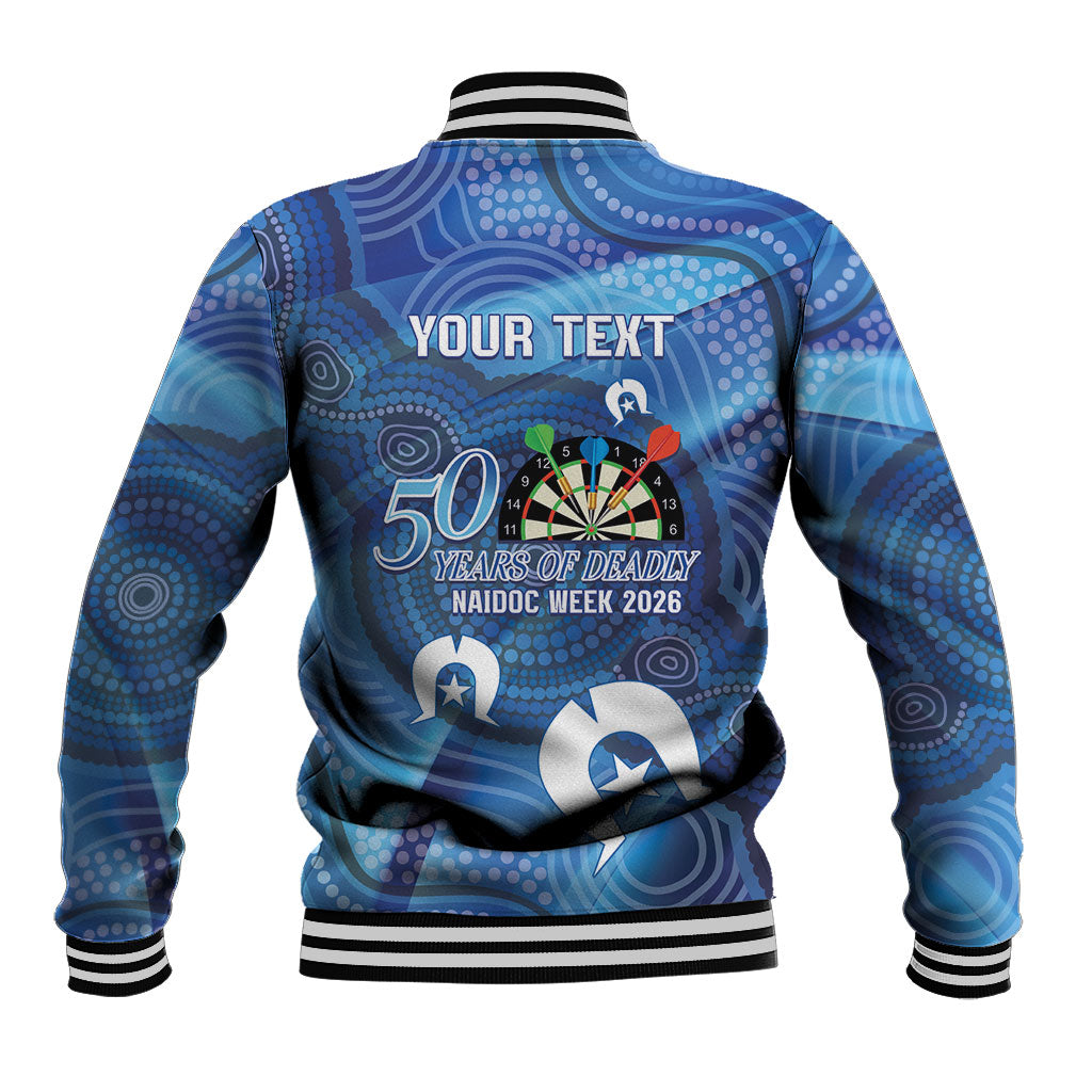 Darts NAIDOC Week 2026 Personalised Baseball Jacket Australia Flag Kangaroo Dhari Aboriginal Art