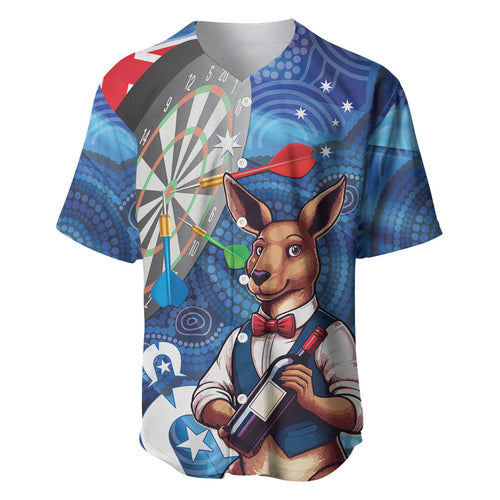 Darts NAIDOC Week 2026 Personalised Baseball Jersey Australia Flag Kangaroo Dhari Aboriginal Art