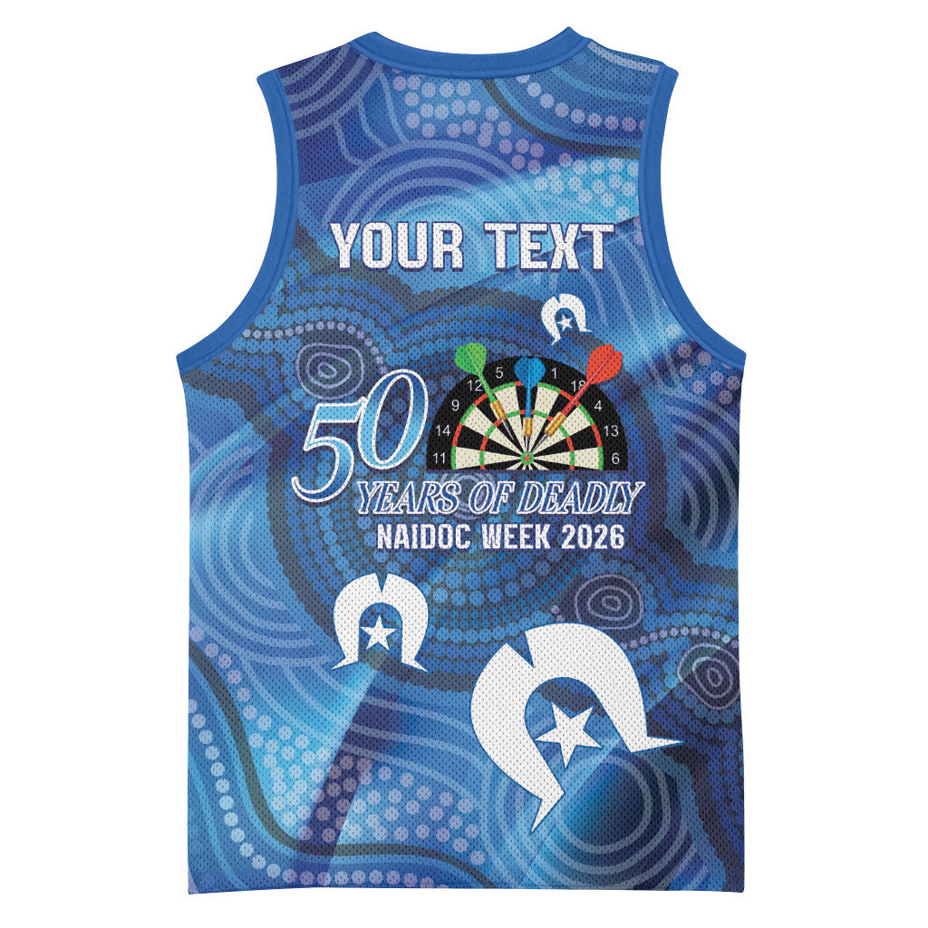 Darts NAIDOC Week 2026 Personalised Basketball Jersey Australia Flag Kangaroo Dhari Aboriginal Art