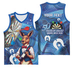 Darts NAIDOC Week 2026 Personalised Basketball Jersey Australia Flag Kangaroo Dhari Aboriginal Art