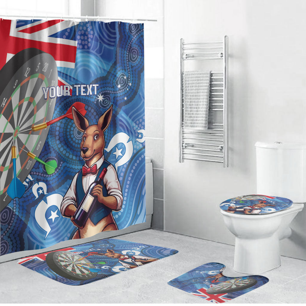 Darts NAIDOC Week 2026 Personalised Bathroom Set Australia Flag Kangaroo Dhari Aboriginal Art