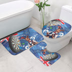 Darts NAIDOC Week 2026 Personalised Bathroom Set Australia Flag Kangaroo Dhari Aboriginal Art