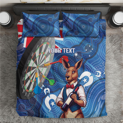 Darts NAIDOC Week 2026 Personalised Bedding Set Australia Flag Kangaroo Dhari Aboriginal Art