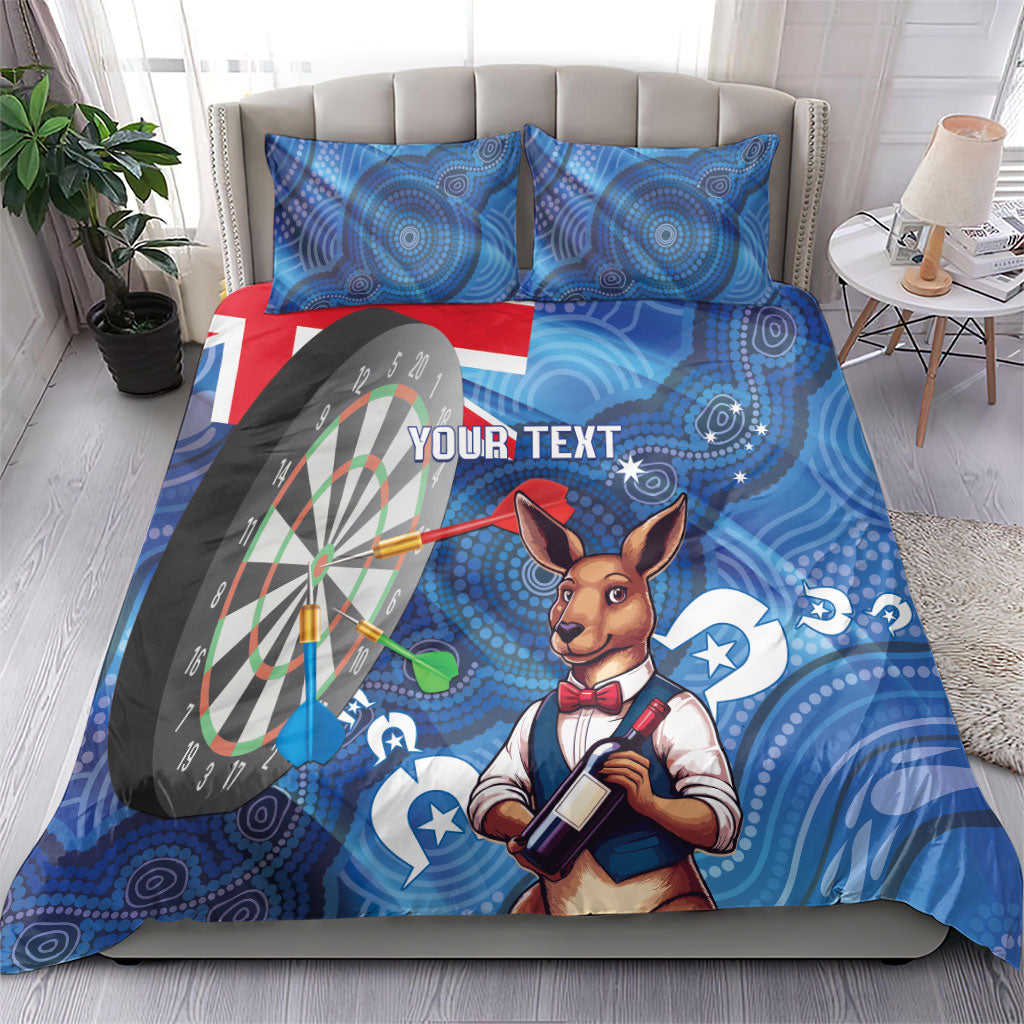 Darts NAIDOC Week 2026 Personalised Bedding Set Australia Flag Kangaroo Dhari Aboriginal Art