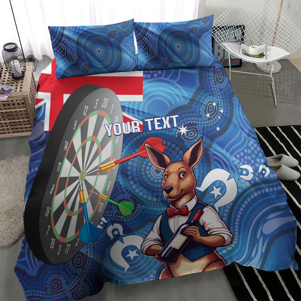 Darts NAIDOC Week 2026 Personalised Bedding Set Australia Flag Kangaroo Dhari Aboriginal Art