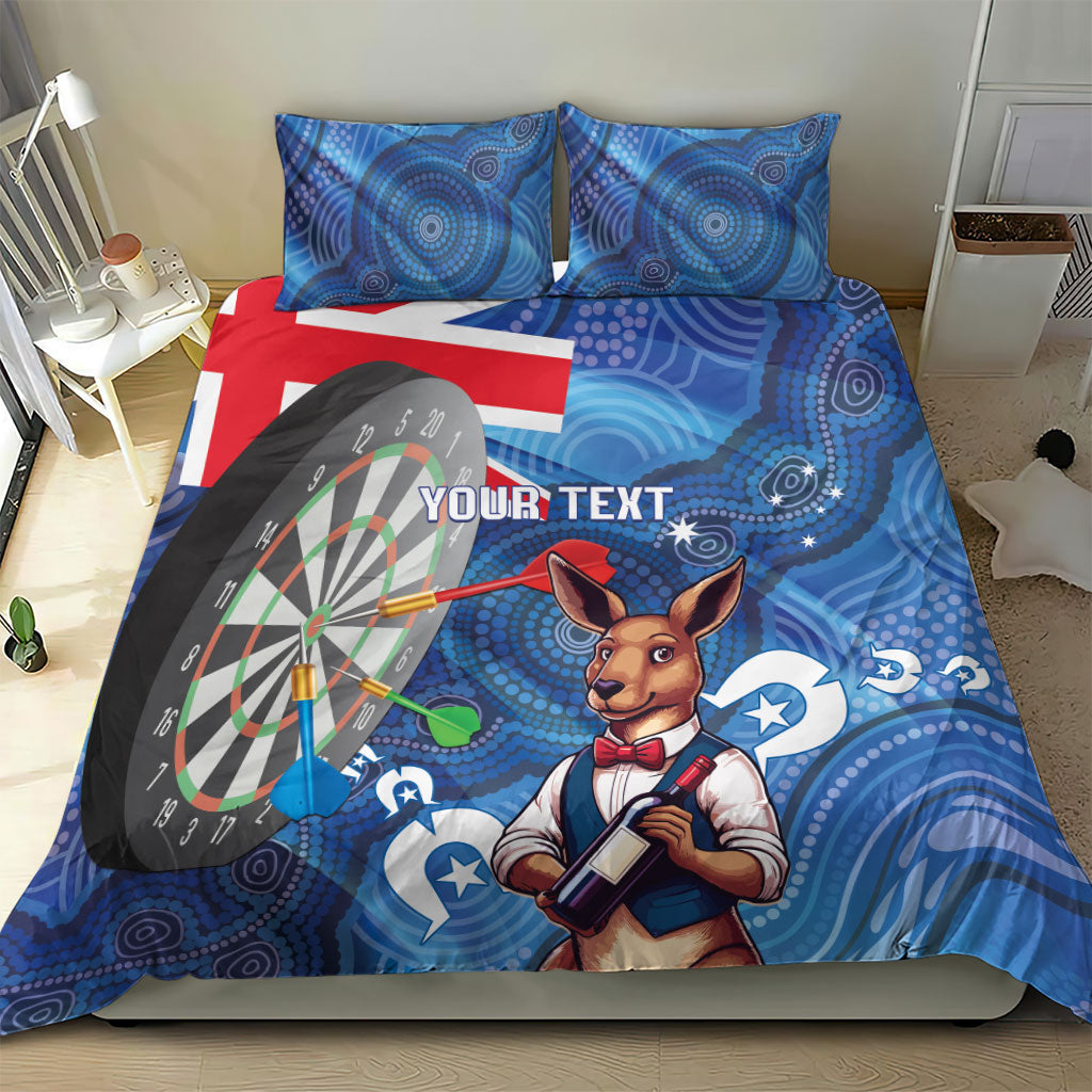 Darts NAIDOC Week 2026 Personalised Bedding Set Australia Flag Kangaroo Dhari Aboriginal Art