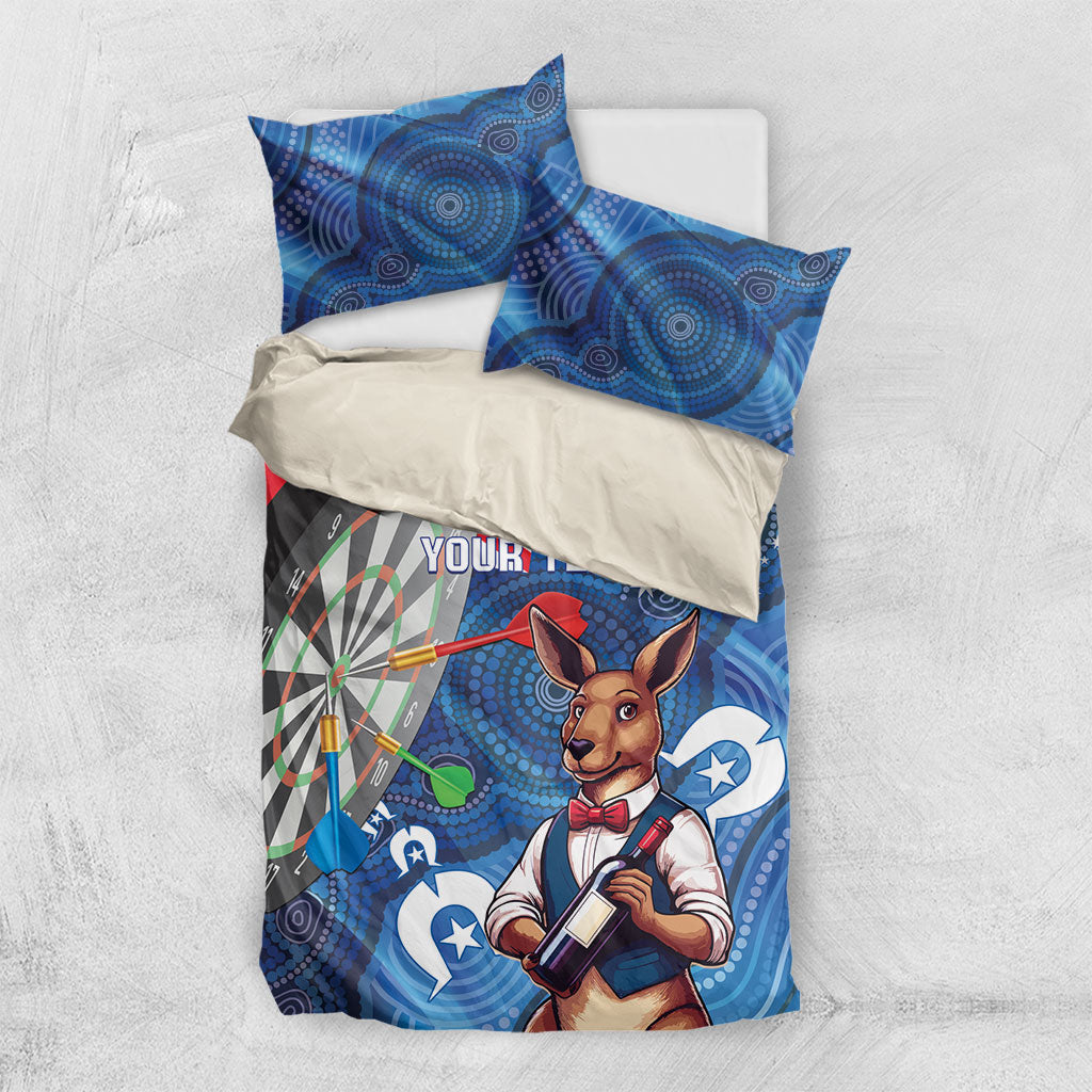 Darts NAIDOC Week 2026 Personalised Bedding Set Australia Flag Kangaroo Dhari Aboriginal Art