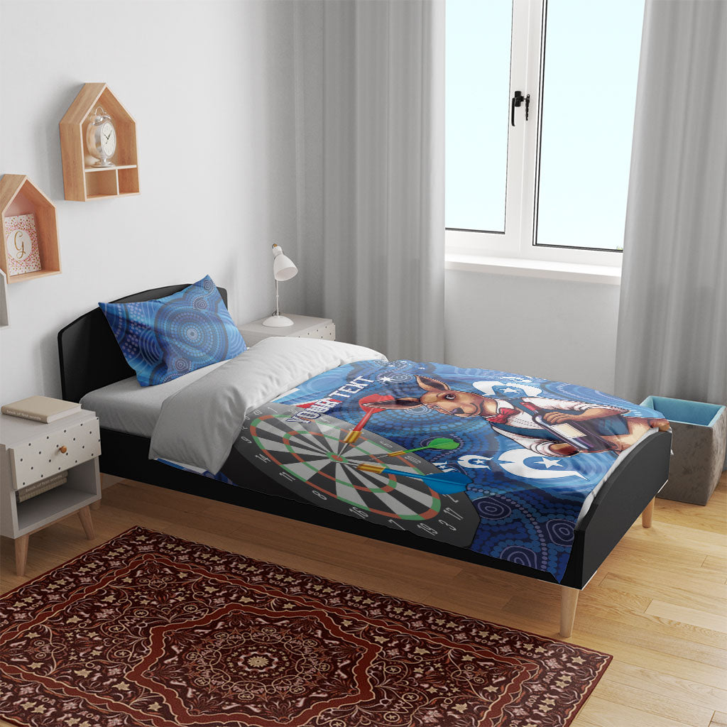 Darts NAIDOC Week 2026 Personalised Bedding Set Australia Flag Kangaroo Dhari Aboriginal Art