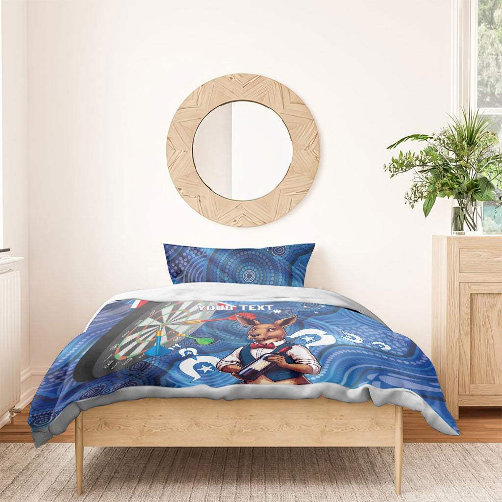 Darts NAIDOC Week 2026 Personalised Bedding Set Australia Flag Kangaroo Dhari Aboriginal Art