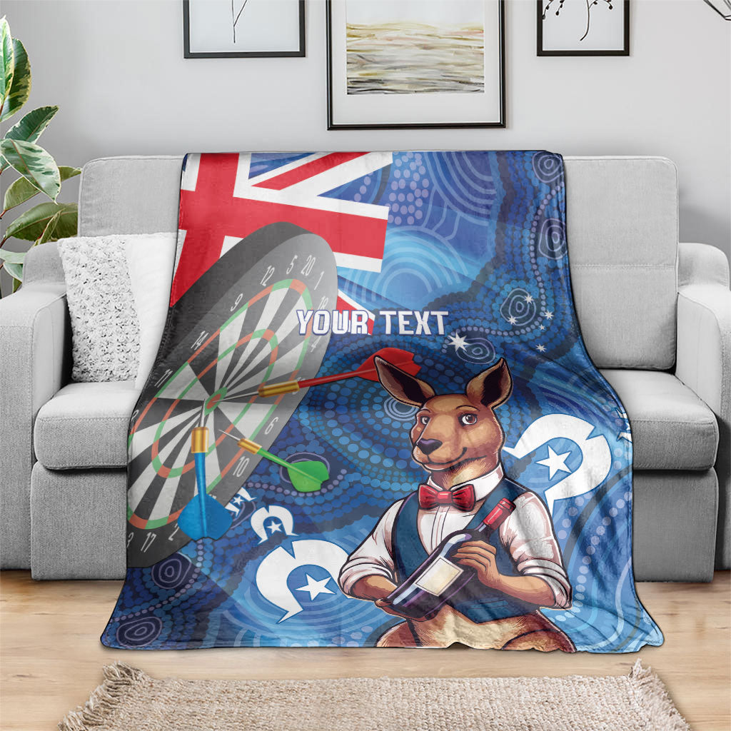 Darts NAIDOC Week 2026 Personalised Blanket Australia Flag Kangaroo Dhari Aboriginal Art