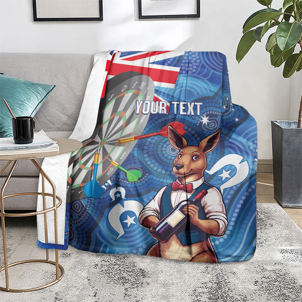 Darts NAIDOC Week 2026 Personalised Blanket Australia Flag Kangaroo Dhari Aboriginal Art