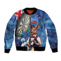 Darts NAIDOC Week 2026 Personalised Bomber Jacket Australia Flag Kangaroo Dhari Aboriginal Art