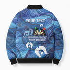 Darts NAIDOC Week 2026 Personalised Bomber Puffer Jacket Australia Flag Kangaroo Dhari Aboriginal Art