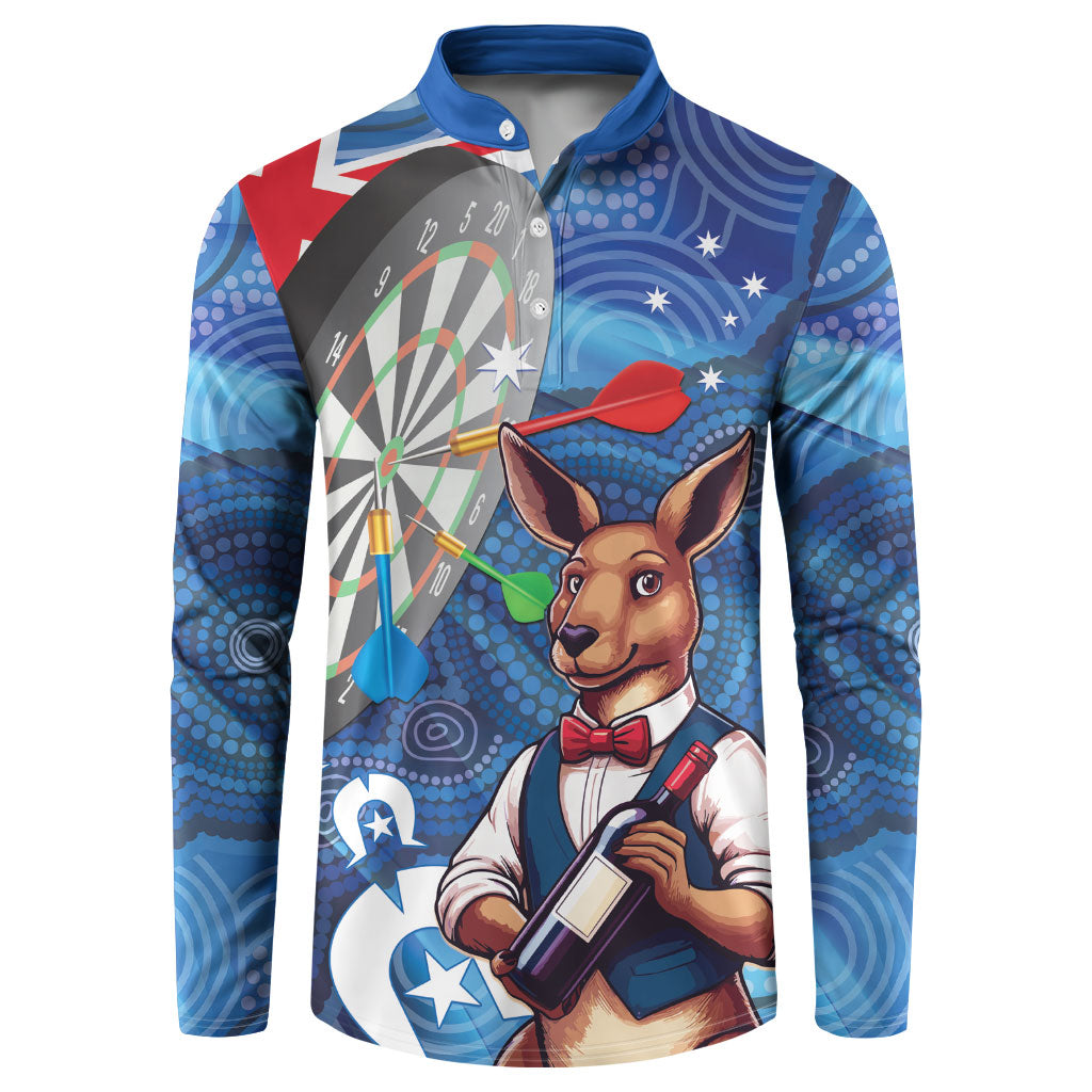 Darts NAIDOC Week 2026 Personalised Button Sweatshirt Australia Flag Kangaroo Dhari Aboriginal Art