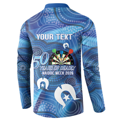 Darts NAIDOC Week 2026 Personalised Button Sweatshirt Australia Flag Kangaroo Dhari Aboriginal Art