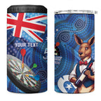 Darts NAIDOC Week 2026 Personalised 4 in 1 Can Cooler Tumbler Australia Flag Kangaroo Dhari Aboriginal Art