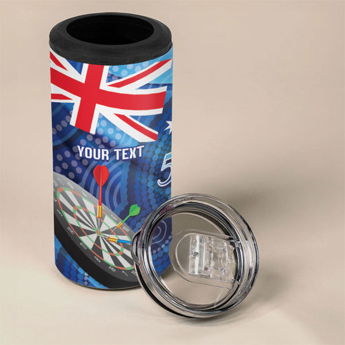 Darts NAIDOC Week 2026 Personalised 4 in 1 Can Cooler Tumbler Australia Flag Kangaroo Dhari Aboriginal Art