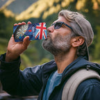 Darts NAIDOC Week 2026 Personalised 4 in 1 Can Cooler Tumbler Australia Flag Kangaroo Dhari Aboriginal Art