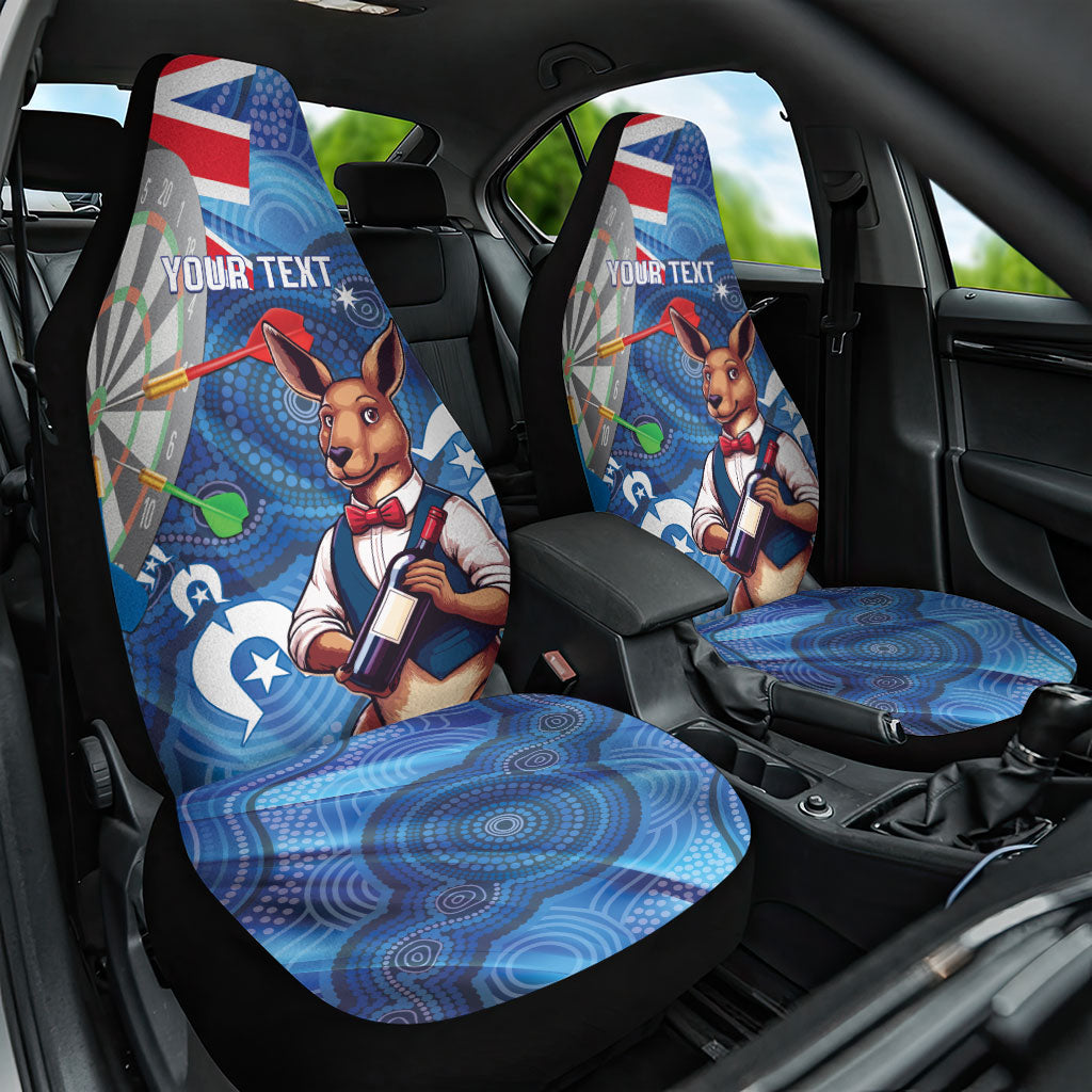Darts NAIDOC Week 2026 Personalised Car Seat Cover Australia Flag Kangaroo Dhari Aboriginal Art