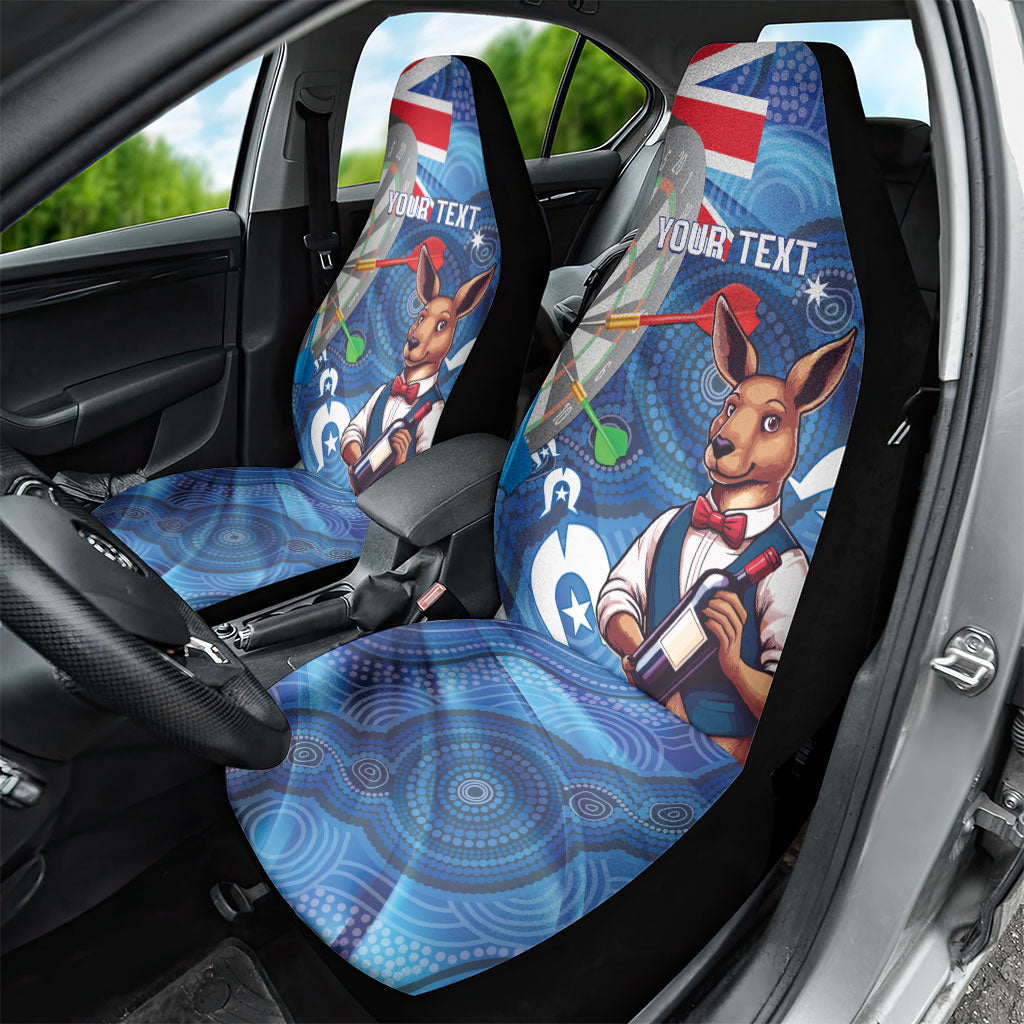 Darts NAIDOC Week 2026 Personalised Car Seat Cover Australia Flag Kangaroo Dhari Aboriginal Art