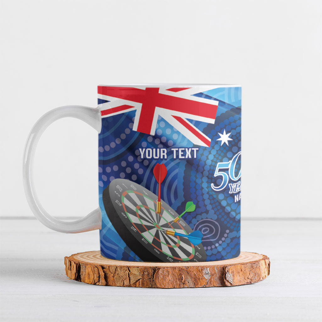 Darts NAIDOC Week 2026 Personalised Ceramic Mug Australia Flag Kangaroo Dhari Aboriginal Art