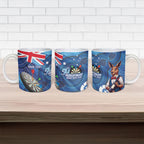 Darts NAIDOC Week 2026 Personalised Ceramic Mug Australia Flag Kangaroo Dhari Aboriginal Art
