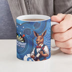 Darts NAIDOC Week 2026 Personalised Ceramic Mug Australia Flag Kangaroo Dhari Aboriginal Art