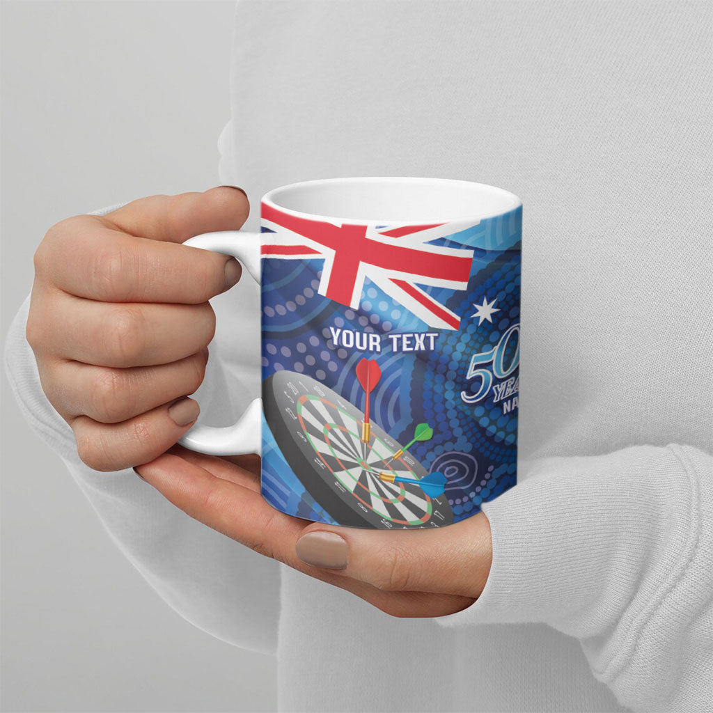 Darts NAIDOC Week 2026 Personalised Ceramic Mug Australia Flag Kangaroo Dhari Aboriginal Art