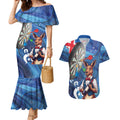 Darts NAIDOC Week 2026 Personalised Couples Matching Mermaid Dress and Hawaiian Shirt Australia Flag Kangaroo Dhari Aboriginal Art