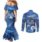 Darts NAIDOC Week 2026 Personalised Couples Matching Mermaid Dress and Long Sleeve Button Shirt Australia Flag Kangaroo Dhari Aboriginal Art